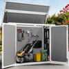 5'��3' Outdoor Storage Shed, Resin Storage Cabinet, Garden Tool Shed with Double Lockable Doors, Organizer Cabinet for Patio Yard, Gray