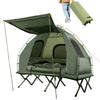 Gymax 2-Person Camping Tent Cot 5-in-1 Folding Camping Bed w/ Air Mattress Pillow Sleeping Bag
