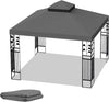 10x10 Ft Gazebo Canopy Replacement Cover, Double Tiered Gazebo Replacement Top (Coffee)