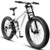 26 inch Mountain Bike for Men, 26*4" Fat Tire Mountain Bicycles,Full-Suspension 21-Speed Drivetrain with Disc Brakes