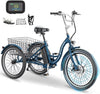 ABORON 24" 26" Electric Tricycles, 36V 10Ah 350W Lithium Battery, 7 Speed E-Trike for Adults with Large Capacity Rear Basket & Adjustable Seat