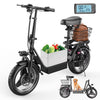 AZHAR 500W Electric Scooter with Seat for Adults, 25 MPH, 35 Miles, 48V 13Ah, 14" Tire