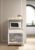 Hodedah Microwave Contemporary Wooden Kitchen Cart in Cherry Finish