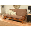 Homestock African Artifacts Full Size Futon Frame Set with Mattress, Easily Converts to Bed, Versatile Design Futon Frame for All Spaces, 33"H x 79"L x 37"D-Color:Linen Charcoal,Size:Barbados
