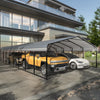 Mellcom 20x20ft Heavy Duty Carport, Steel Carport with Galvanized Steel Roof and Frame, Portable Garage for 2 Cars, Rv, Tractors and Boat, Gray