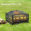 MistMo 26�� Square Wood Burning Fire Pit for Outdoor Patio Garden