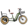 ADDMOTOR GREATTAN L Electric Trike for Adults, 750W Rear Motor Electric Trike with Passenger Seat, 65/130Mi 20/40AH 48V, Dual-Battery System 2 Seater Electric Tricycle, Parking Brake, Differential