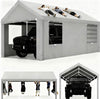 COBIZI Carport 10'x20' Large Heavy Duty Car Tent with Powder-Coated Steel Frame, Portable Garage with Removable Sidewalls & Doors, Car Canopy with All-Season Tarp for Outdoor Party, Birthday, Gray