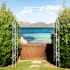Aukfa Metal Garden Arch, Garden Arbor Trellis Climbing Plants Wedding Arch,74.4" x 98.4", White