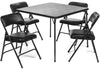 5pc. XL Series 4 Folding Card Table and Triple Braced Vinyl Padded Chair Set, Commercial Quality, Beige, 30