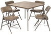 5pc. XL Series Folding Card Table and Triple Braced Vinyl Padded Chair Set, Commercial Quality, Grey