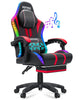 HOFFREE Big and Tall Gaming Chair with Speakers and RGB Lights, Gamer Chair with Footrest, Lumbar Support Height Adjustable 360-Swivel Seat and Headrest for Adults, 400lbs