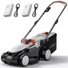 Litheli Cordless Lawn Mower, U20 Series 20V Electric Lawn Mowers, 13 Inch, Adjustment Heights, Light Weight, With 2*2.0Ah Portable Battery, for Garden/Yard/Farm