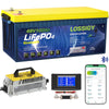LOSSIGY 48V 100AH LiFePO4 Lithium Golf Cart Battery with 48V18A Charger, Perfect for Solar System, Marine, 5120Wh 5000+ Deep Cycles, Built in BMS with 10 Yrs Lifespan