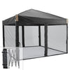 Aoodor 12'x12' Pop Up Canopy with Removable Mesh Sidewalls, Outdoor Portable Instant Shelter Tent-Black