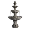 XBrand 58.3" 3-Tier Outdoor Freestanding Water Fountain - Classic Leaf Design, Gray Resin, Large Bird Bath with Pump - Ideal for Yard, Lawn and Garden, Porch Décor