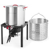 OuterMust 80 Qt. Crawfish Boiler Crab Boil Pot and Burner 110,000 BTU Aluminum Seafood Boil Pot and Burner with 10 PSI Regulator for Cooking