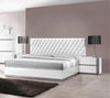 3-Piece Modern Bedroom Furniture Set, California King Platform Bed with 2x Nightstand, White Lacquer Finish