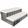 XtremepowerUS Hot Tub Steps With Storage, Spa Step, 36" Length, Camper/Deck Steps, Anti-Slip Brown
