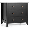 Gymax 3 Drawer Dresser Chest of Drawers Bedside Table for Living Room Bedroom Espresso