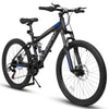 24 inch Dual/Front Suspension Mens Womens Mountain Bike,21 Speeds Dual Disc Brake,High-Carbon Steel Frame,Trail Beach Snow Commuter City Bikes,Black