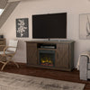 Twin Star Home Barn Door TV Stand for TVs up to 55" with ClassicFlame Electric Fireplace, Sargent Oak