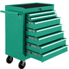 Aukfa Tool Chest, 24.5 in 7-Drawer Steel Rolling Tool Box on Wheels for Workshop Garage, Red