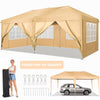 SANOPY 10' x 20' Pop Up Canopy Tent, Instant Outdoor Party Canopy, Straight Leg Shelter, Adjustable Height Waterproof Gazebo with Carrying Bag for Party Wedding Picnic Tent