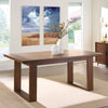 Better Homes & Gardens Ezra Collection Rectangular Double Pedestal Dining Table, 70 in, Walnut