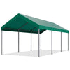 Walsunny Carport 10 x 20 ft Heavy Duty Carport Car Canopy with Powder-Coated Steel Frame, Portable Garage for Car, Boat, Shelter Party Tent with 180g PE Tarp Gray