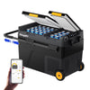 BougeRV Car Refrigerator 61QT Dual Zone, 12 Volt Portable Freezer Fridge with Wheels, APP Control Compressor Refrigerator 12V/24V DC for RV Truck Vehicle Boat Outdoor Travel Camping Trip Use