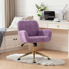 Furniture Office Chair,  Artificial Rabbit Hair Makeup Vanity Chair Chair, 360 Comfy Swivel Armchair with Wheels, Modern Height Adjustable Cute Vanity Chair for Living Room Small Spaces Pink