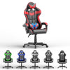 Soontrans Gaming Chair with Massage, High Back Computer Gamer Chair for Adults and s, Ergonomic Game Chair with Adjustable Headrest and Lumbar Support (Blue)
