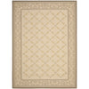 SAFAVIEH Courtyard Cohen Bordered Indoor/Outdoor Area Rug, Dark Beige/Beige, 9' x 12'