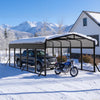 WUKHG 10x15FT Heavy Duty Metal Carport, Outdoor Carport Canopy with Iron Roof, Durable All-Weather Carport for Cars, Trucks, Boats & Outdoor Equipment, Easy Quick-Install Assembly