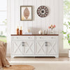 TrumanPick 61"H Large Buffet Sideboard Cabinet, TV Cabinet, Kitchen Pantry for Dining Room, Living Room, 61.3''L x 15''W x 29.8''H, White/Walnut