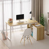 WIAWG 55" White L Shaped Desk with Storage Shelf Corner Office Writing Desk Study Workstation Table