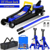POVANLI Floor Jack, 2 Ton Low Profile Floor Jack, 3t jack stand Tire Repair Kit Heavy Duty Steel Racing Floor Jack with Single Piston Quick Lift Pump, Floor Jack Lifting Range 3.3"-15.2"