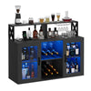 Kselythan Bar Cabinet for Home, Wine Cabinet with Power Outlets, Led Lights and and Glass Holder, Liquor Cabinet with Storage, Racks for Home, Kitchen