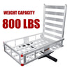Aluminum Hitch Lift Ramp, 50" Extra Wide Platform, Braced Side Rails, Hitch Mount Loading Ramp, Cargo Carrier with Ramp, Snowmobile Hauler, Farm Equipment