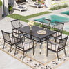 Sophia&William 5-Piece Outdoor Patio Dining Set Metal Padded Chairs and Table Set