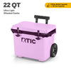RTIC 22 QT Ultra-Light Wheeled Hard-Sided Ice Chest Cooler, Fits 28 Cans, 6 Wine Bottles, White & Grey