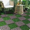 Prilinex 44 PCS Plastic Deck Tiles Outdoor Interlocking Patio Tiles Waterproof for Backyard Porch, 12"W x 12"L, Red Brown