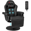 Goplus Massage Gaming Recliner Height Adjustable Racing Swivel Chair with Cup Holder Red