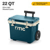 RTIC 22 QT Ultra-Light Wheeled Hard-Sided Ice Chest Cooler, Fits 28 Cans or 6 Wine Bottles, Patriot