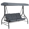 Arlopu 3 Person Porch Swing Outdoor Converting Canopy Swing Glider with Canopy