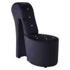 Best Master Furniture Tristram 19" Velvet High Heel Shoe Chair in Navy Blue