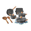 The Pioneer Woman Prairie Signature 14-Piece Cast Aluminum Cookware Set, Brown Speckle