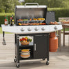 Seizeen 40,500 BTU Propane Gas Grill with Side Burner, Stainless Steel  3 Burner  Barbecue Grill Portable on Wheels, with Bottle Opener, for Camping Patio Outdoor Cooking