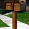 Mail Manager X2 Locking Mailbox Combo Kit w/ In-Ground Post, Wood Grain & Black, 2 Way Multi Mount High Security Cluster
